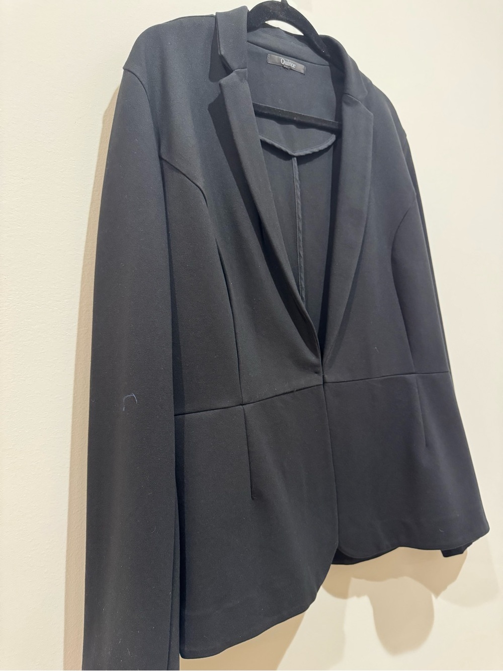 Quince Black Women's Tailored Open-Front Blazer size xl - Picture 2 of 6